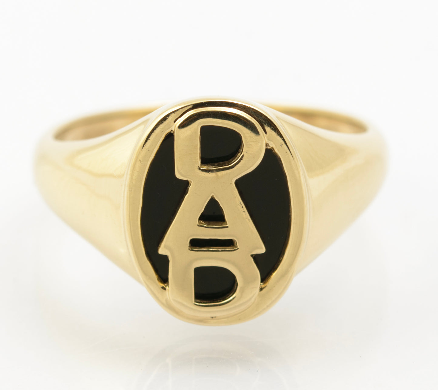 9ct Solid Gold DAD Signet Ring With Black Onyx - Hallmarked - Gift Boxed (B2661)