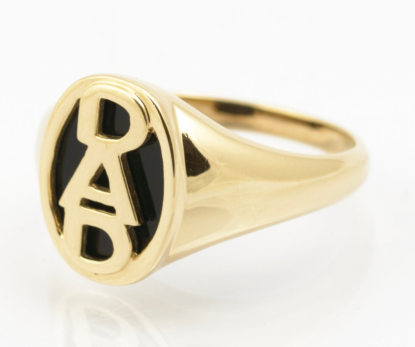 9ct Solid Gold DAD Signet Ring With Black Onyx - Hallmarked - Gift Boxed (B2661)