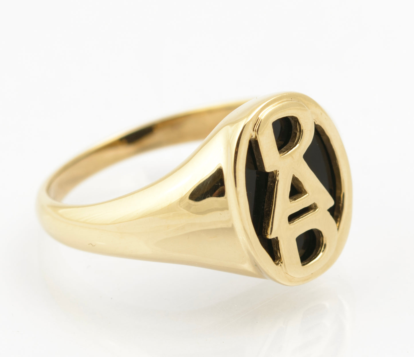 9ct Solid Gold DAD Signet Ring With Black Onyx - Hallmarked - Gift Boxed (B2661)