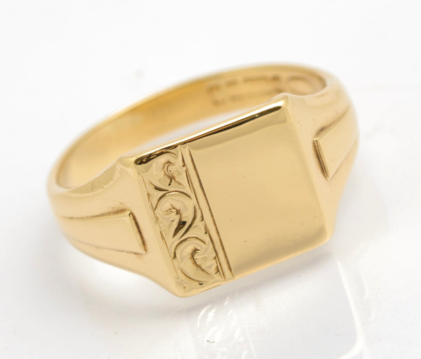 Vintage 9ct Solid Gold Signet Ring Unisex 1960's Hallmark UK Size R (C2674)