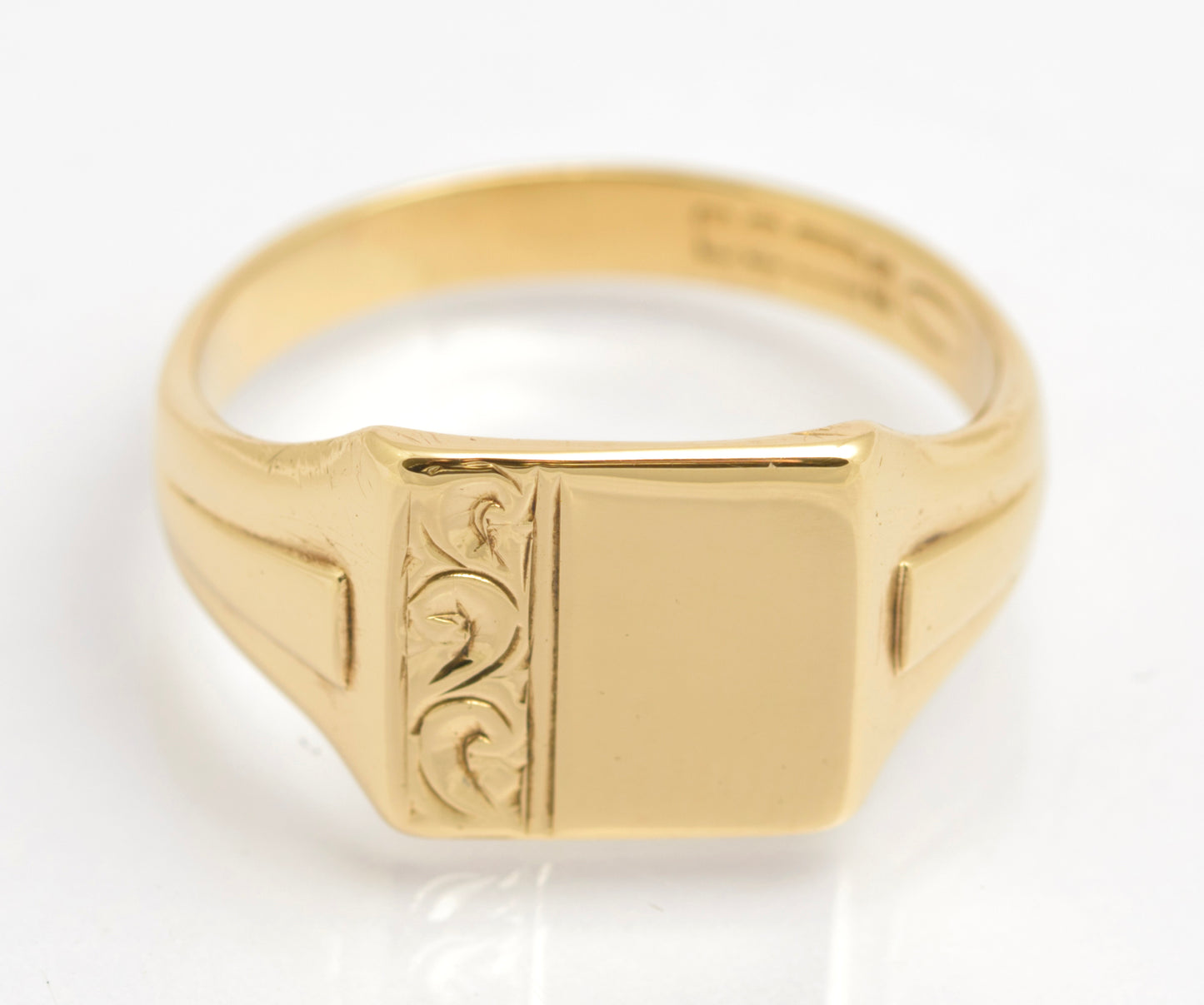 Vintage 9ct Solid Gold Signet Ring Unisex 1960's Hallmark UK Size R (C2674)