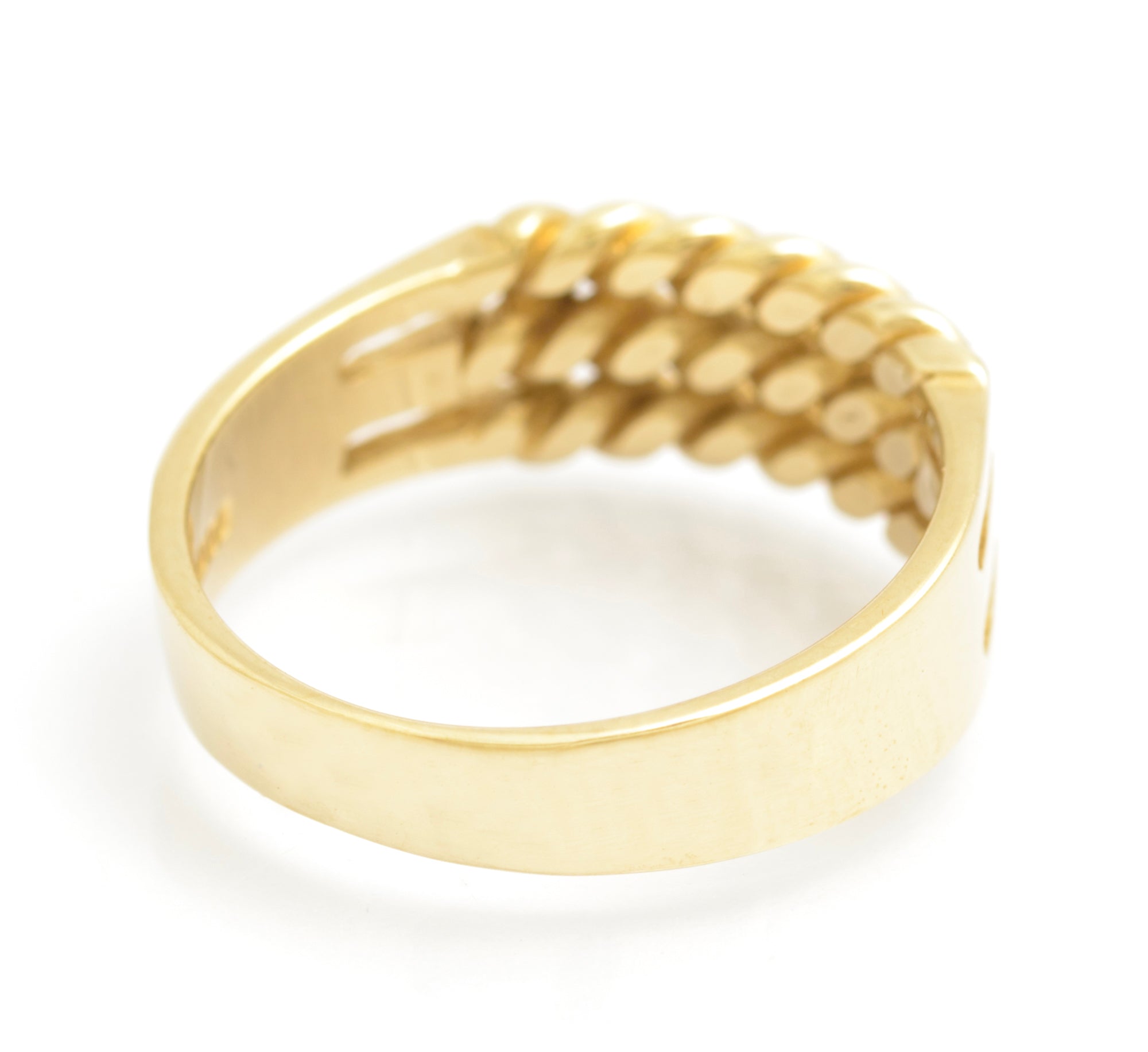 Vintage Solid 9ct Gold Rope Twist Ring Keeper / Signet Design Hallmarked 1994 UK Size N (C2676)