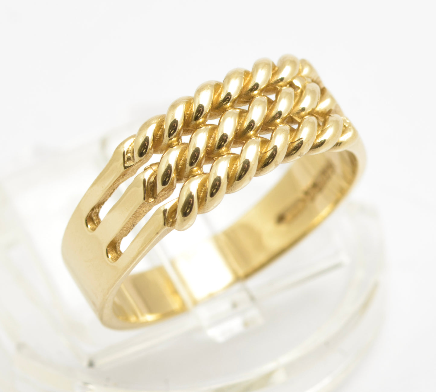 Vintage Solid 9ct Gold Rope Twist Ring Keeper / Signet Design Hallmarked 1994 (C2676)