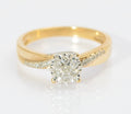 Vintage 9ct Gold & Natural Diamond Multi Set Ring With Crossover Head UK Size M (C2678)
