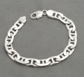 Vintage 925 Sterling Silver Italian Made Mariner Link Curb Chain Bracelet (C2686)