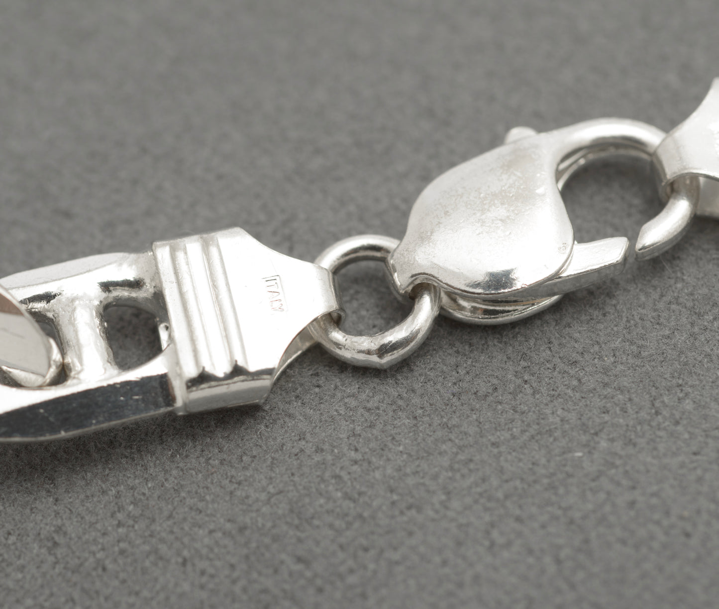Vintage 925 Sterling Silver Italian Made Mariner Link Curb Chain Bracelet (C2686)