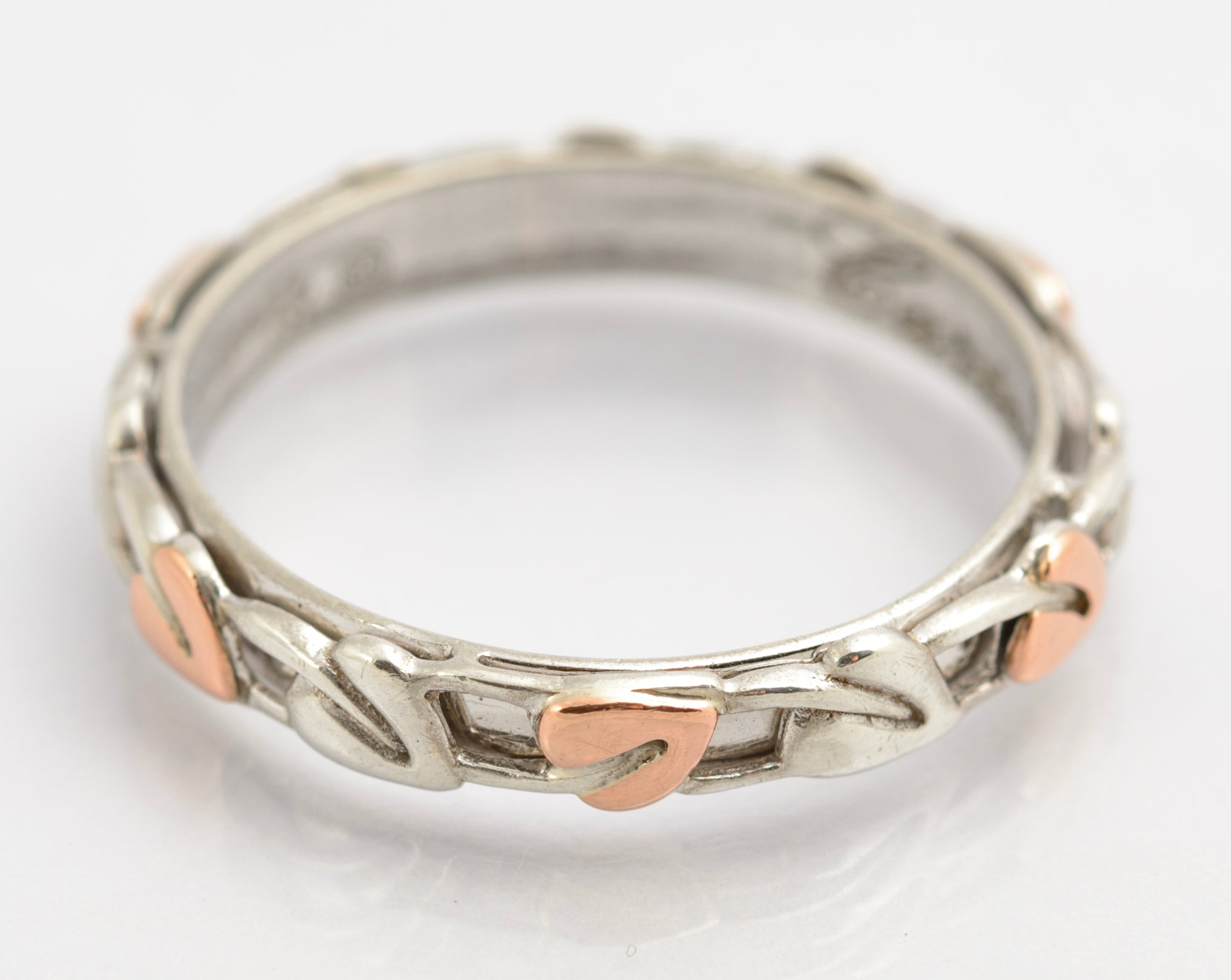 Clogau Tree Of Life Ring In Sterling Silver With Rose Gold Leaves Size S (C2697)