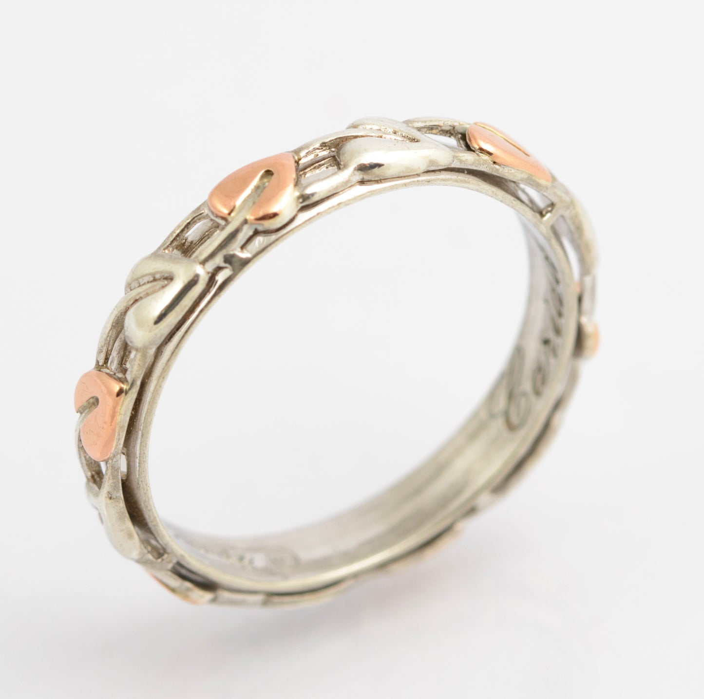 Clogau Tree Of Life Ring In Sterling Silver With Rose Gold Leaves Size S (C2697)