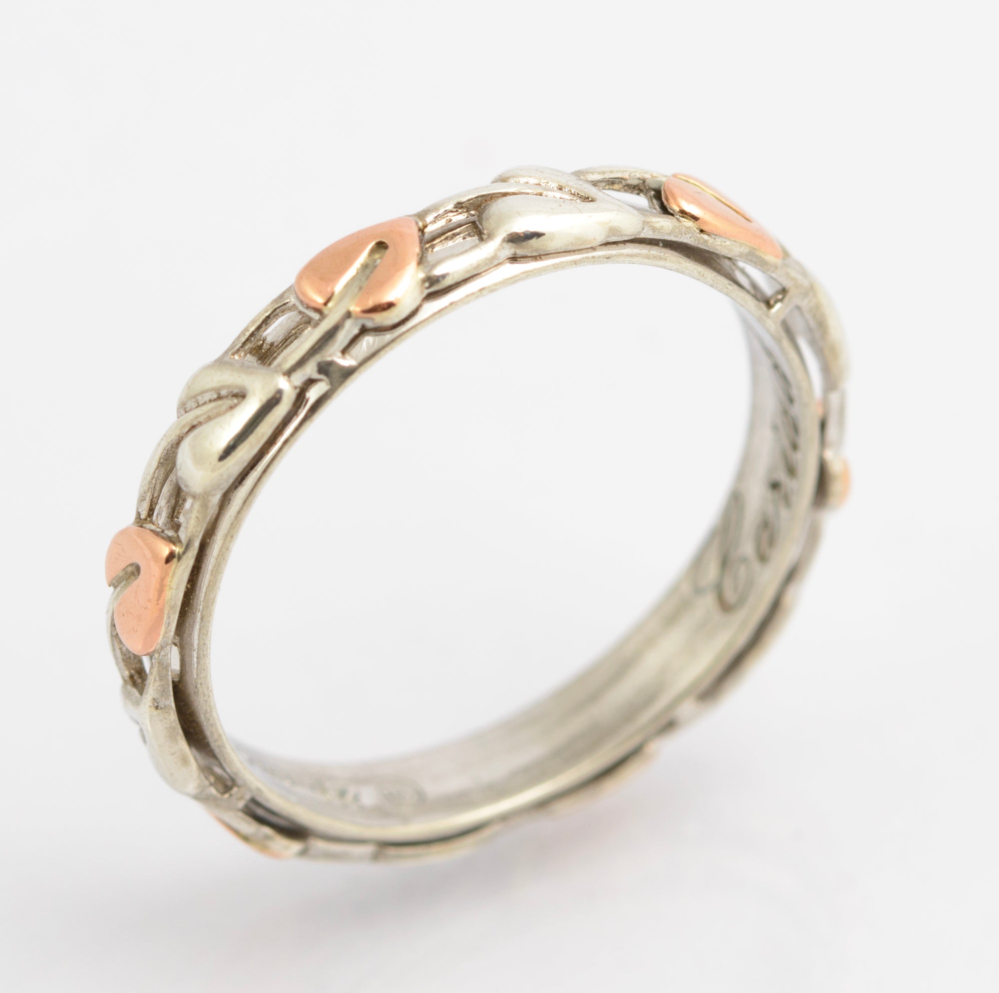 Clogau Tree Of Life Ring In Sterling Silver With Rose Gold Leaves Size S (C2697)