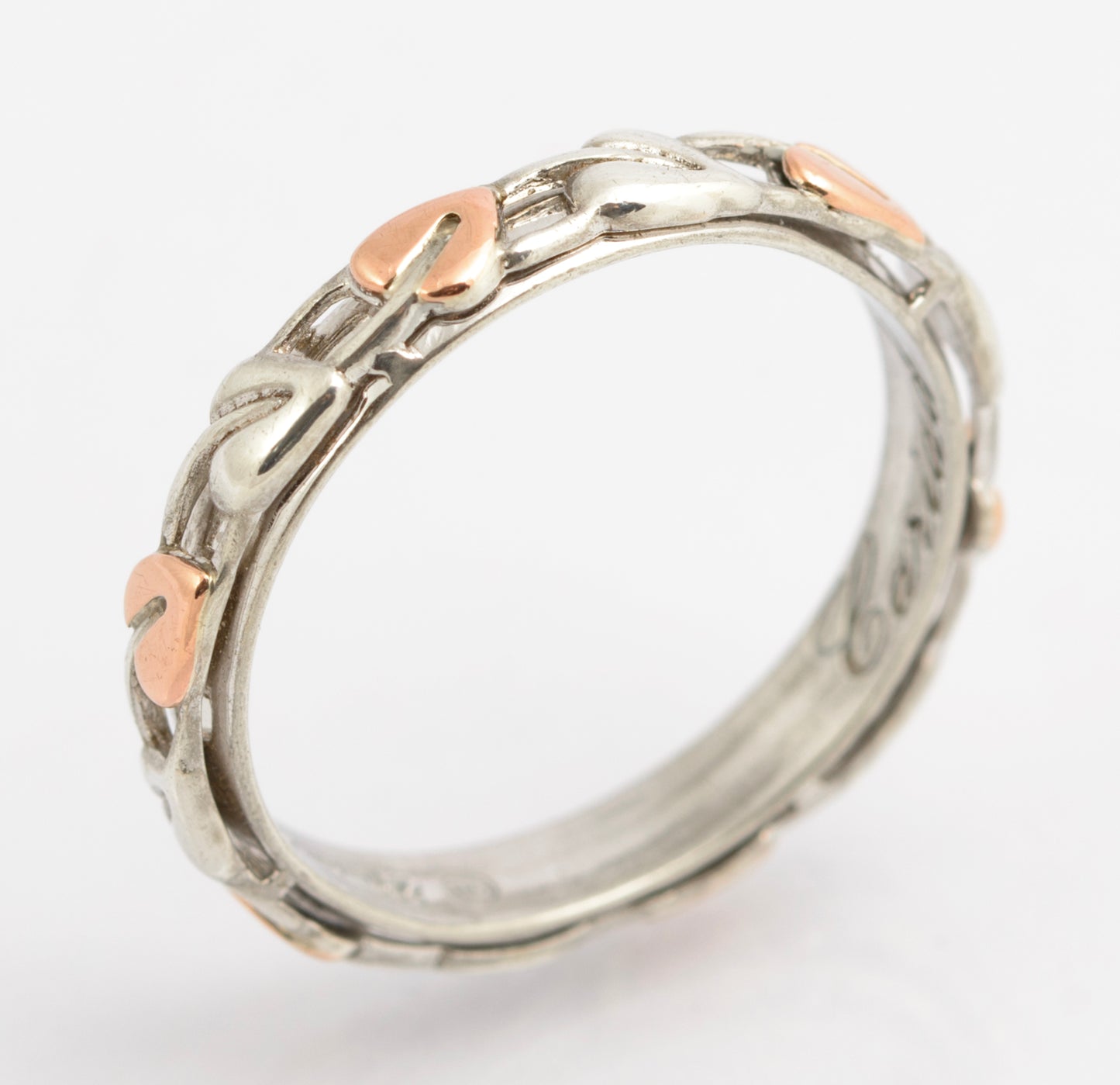 Clogau Tree Of Life Ring In Sterling Silver With Rose Gold Leaves Size S (C2697)