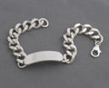 Vintage Chunky Sterling Silver ID Tag Identity Curb Link Bracelet Hallmarked 1970's (C2706)