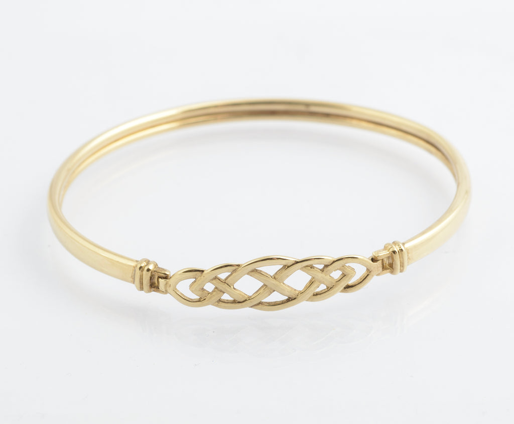 Vintage 9ct Gold Ladies Celtic Knot Eternal Love Bangle Bracelet Hallmarked (C2707)