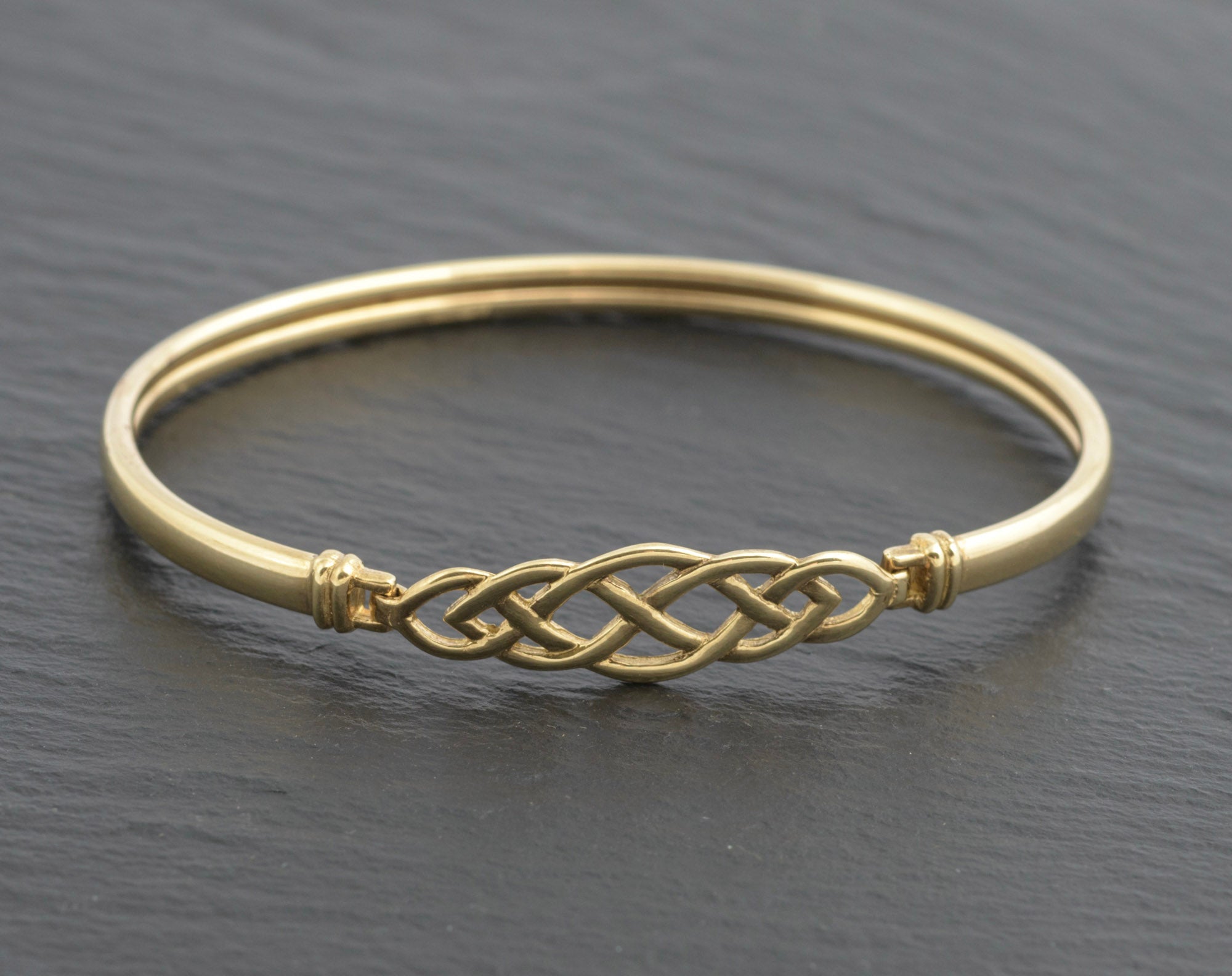Vintage 9ct Gold Ladies Celtic Knot Eternal Love Bangle Bracelet Hallmarked (C2707)