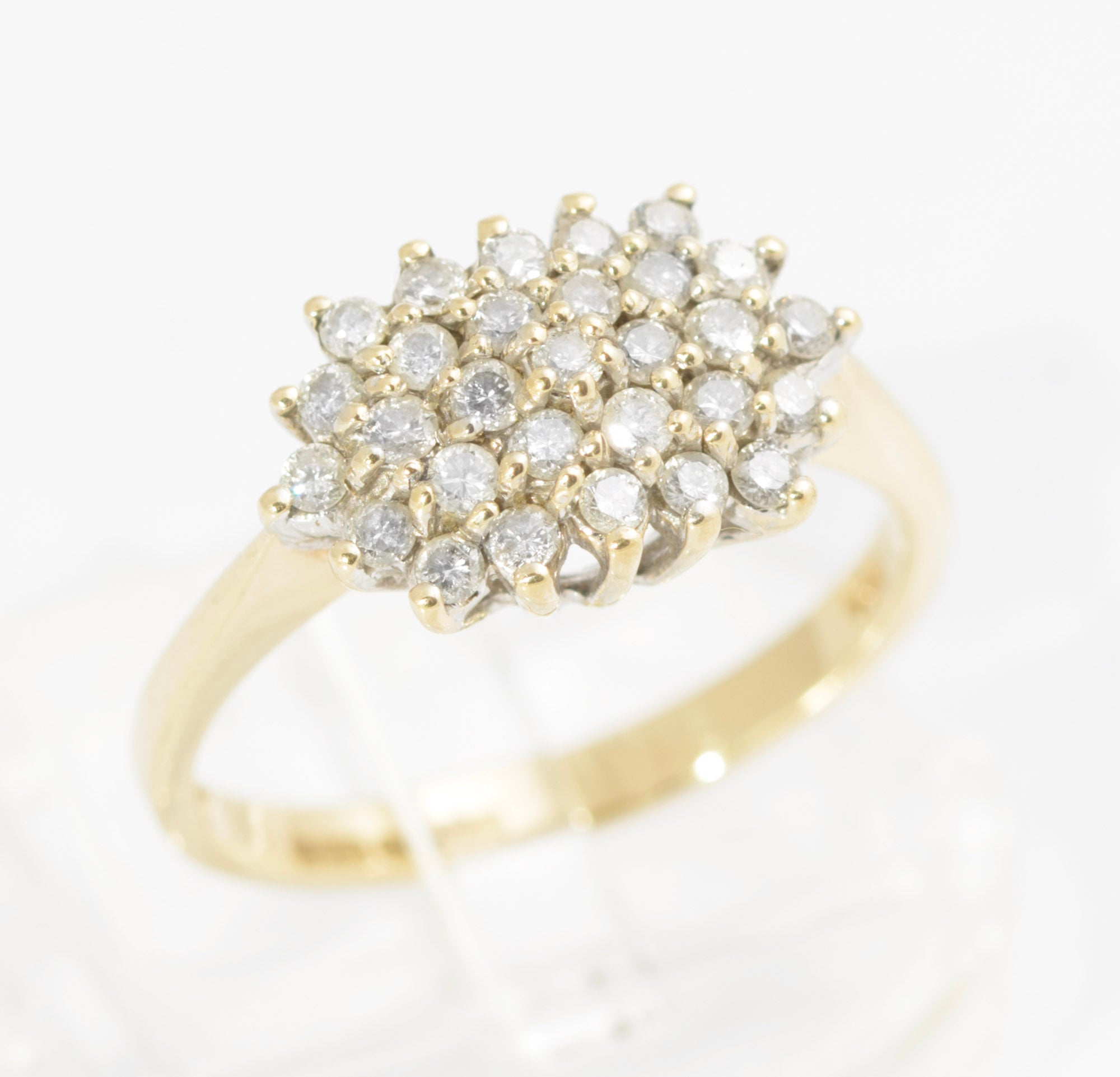 Vintage 9ct Gold & Natural Diamond Cluster Ring 0.5 Carat Hallmarked UK Size N (C2727)
