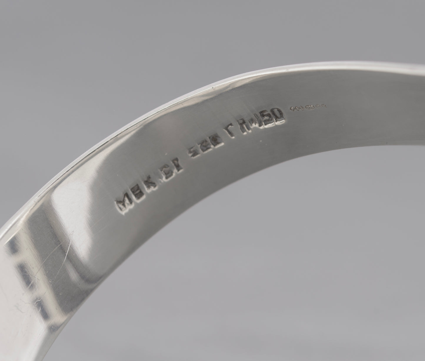 Vintage Mexican Sterling Silver & Black Onyx Bangle Art Deco Design Hallmarked (C2728)