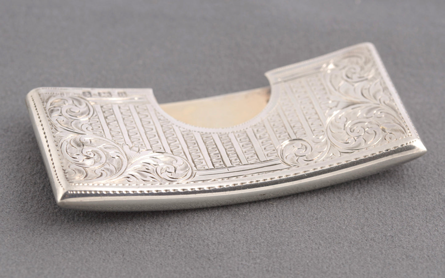 Antique Edwardian Sterling Silver Curved & Open Card Case Hallmarked 1903 (C2755)