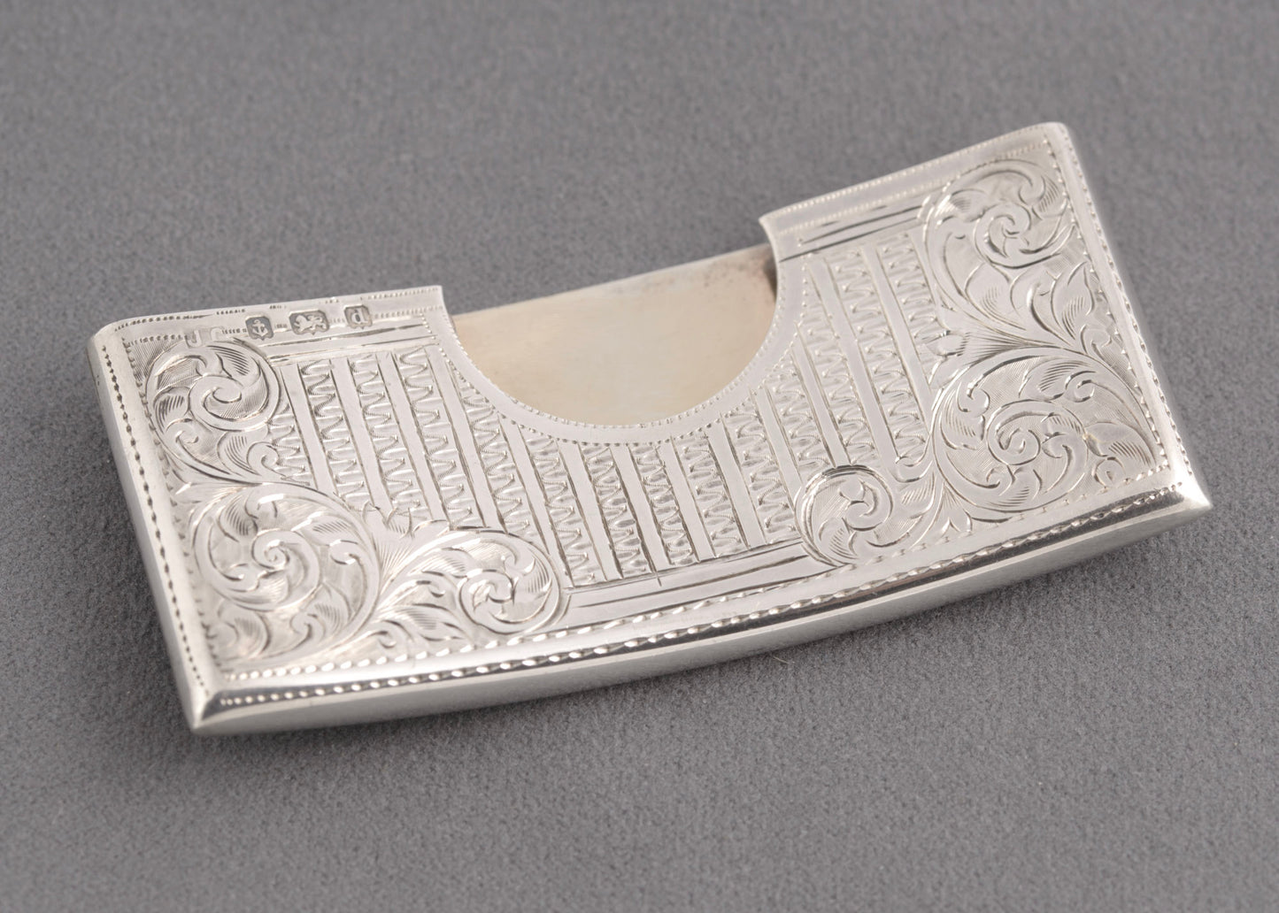 Antique Edwardian Sterling Silver Curved & Open Card Case Hallmarked 1903 (C2755)