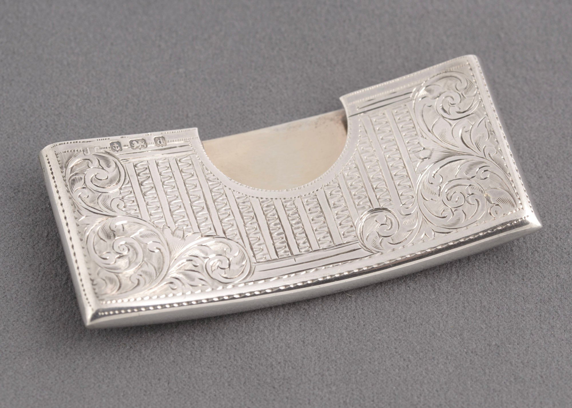 Antique Edwardian Sterling Silver Curved & Open Card Case Hallmarked 1903 (C2755)