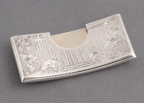 Antique Edwardian Sterling Silver Curved & Open Card Case Hallmarked 1903 (C2755)