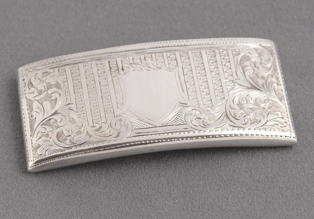 Antique Edwardian Sterling Silver Curved & Open Card Case Hallmarked 1903 (C2755)