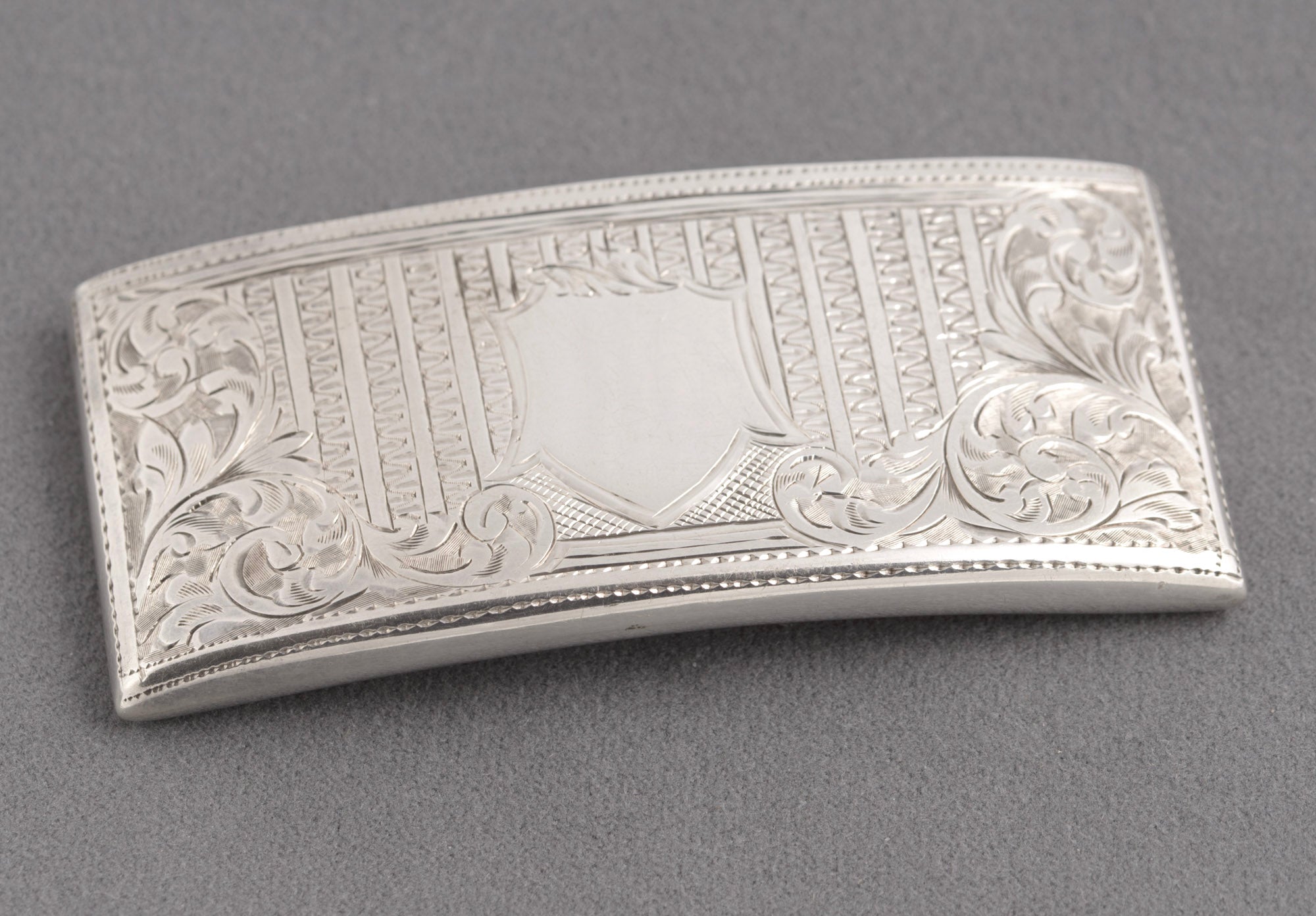 Antique Edwardian Sterling Silver Curved & Open Card Case Hallmarked 1903 (C2755)