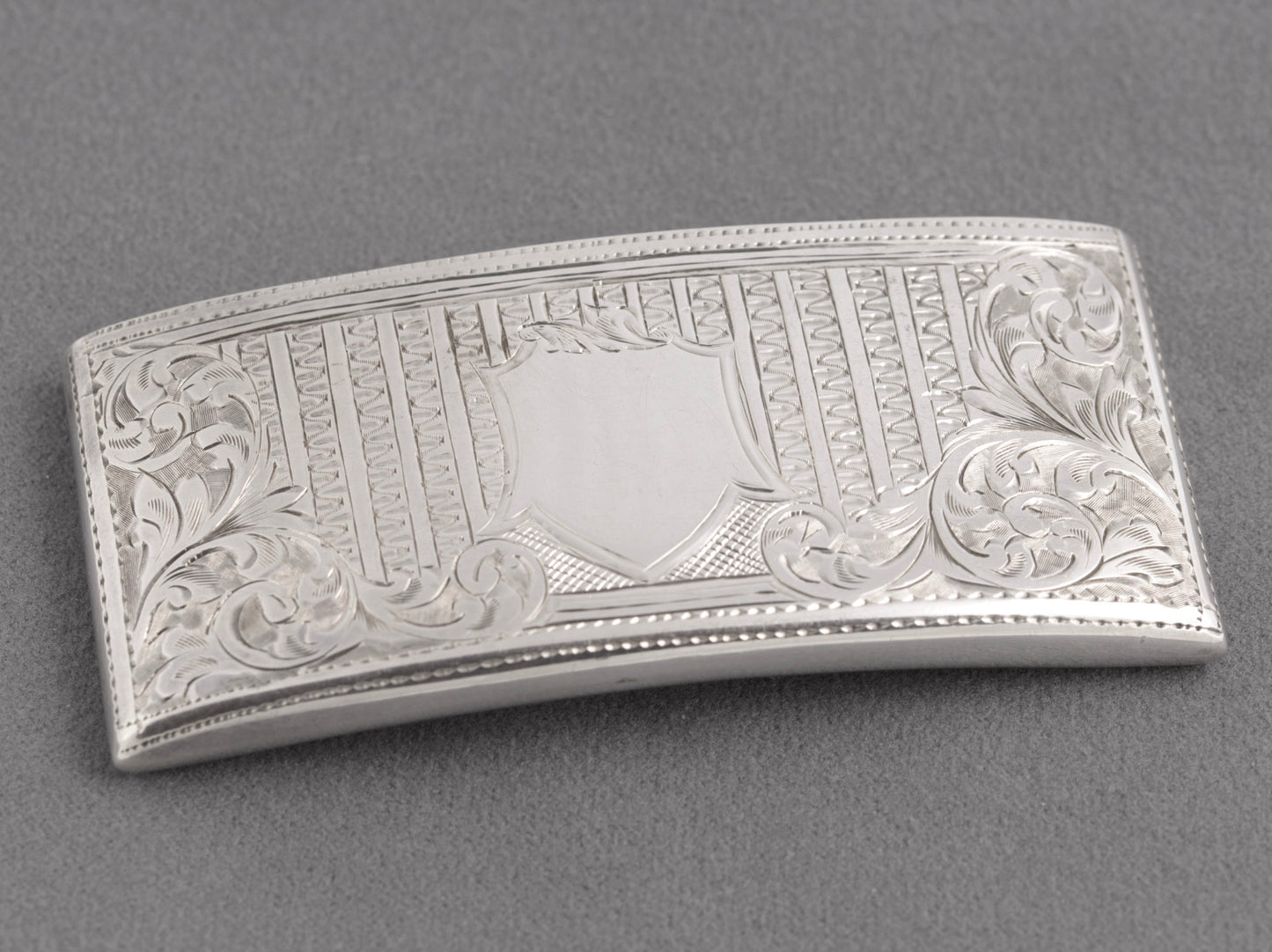 Antique Edwardian Sterling Silver Curved & Open Card Case Hallmarked 1903 (C2755)