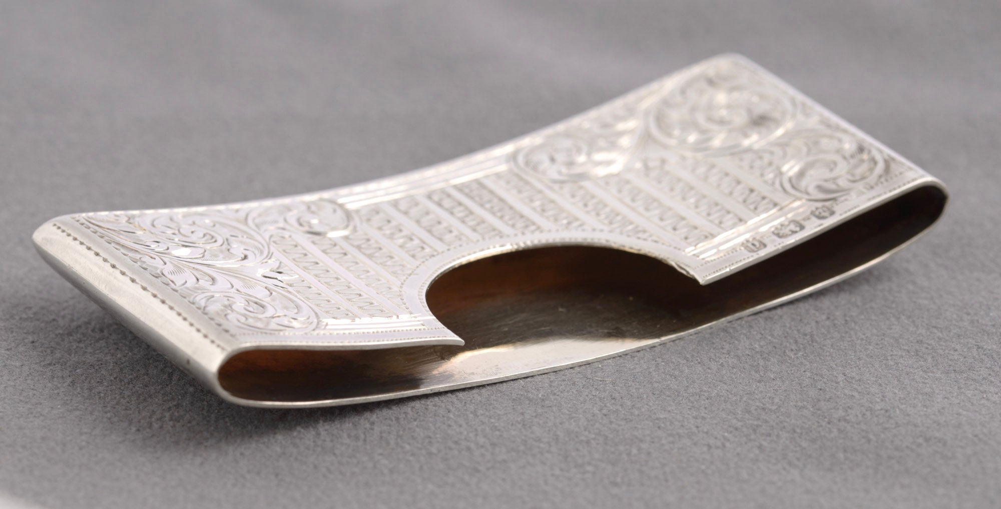 Antique Edwardian Sterling Silver Curved & Open Card Case Hallmarked 1903 (C2755)