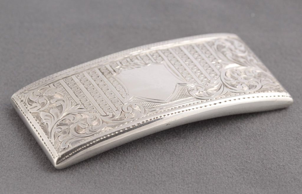 Antique Edwardian Sterling Silver Curved & Open Card Case Hallmarked 1903 (C2755)