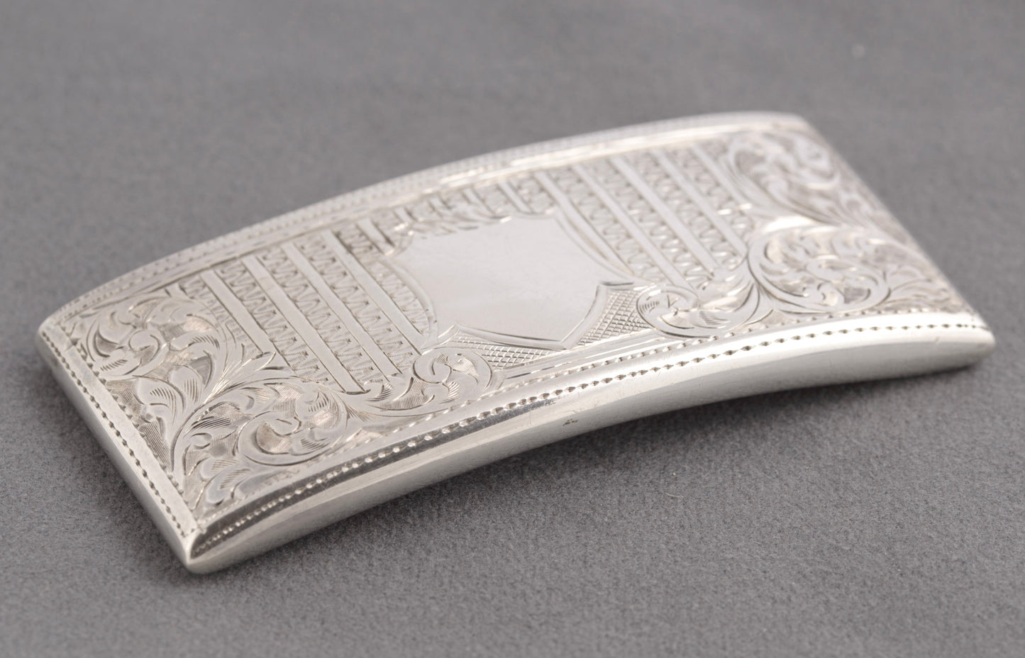Antique Edwardian Sterling Silver Curved & Open Card Case Hallmarked 1903 (C2755)