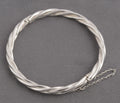 Vintage Sterling Silver Hinged Bangle Barley Sugar Twist Design c.1980's (C2756)