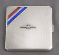 Sterling Silver & Enamel RAF Wings Cigarette Case Hallmarked 1936 (C2758)