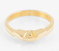 Vintage 14ct Solid Yellow Gold Geometric Head Band Ring C.1980's UK Size M (C2760)