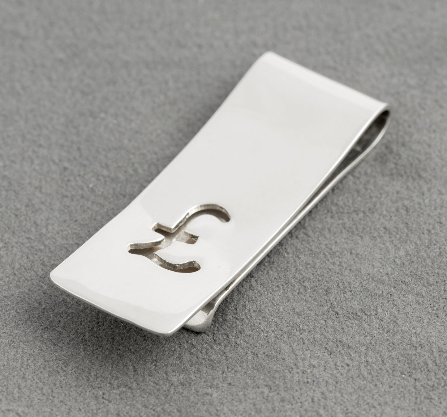 Vintage Sterling Silver Money Clip With £ Symbol Cut Out Hallmarked 1994(C2762)