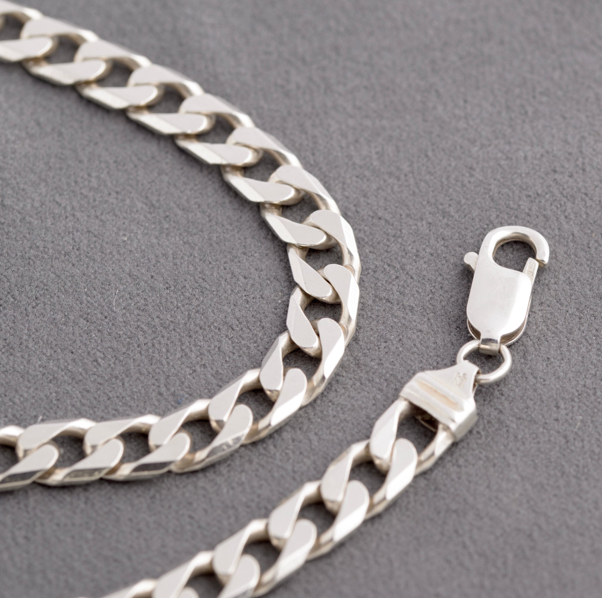 Vintage Sterling Silver Cut Curb Link Chain Necklace Hallmarked 1980's 53cm (C2765)