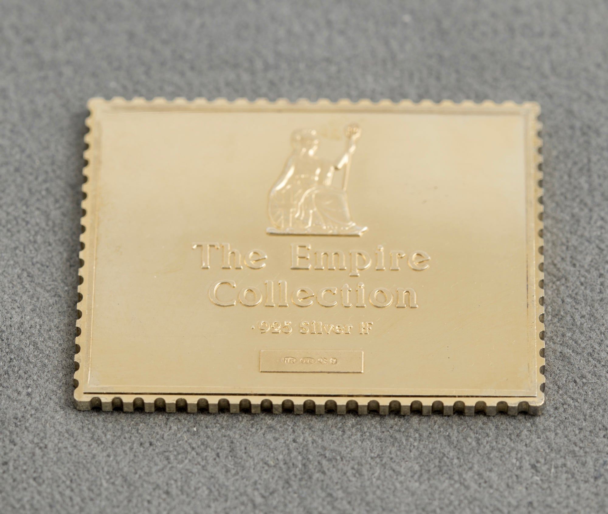 Empire Collection Sterling Silver Gilt Stamp Ingot Aden 1839 Hallmarked 1981