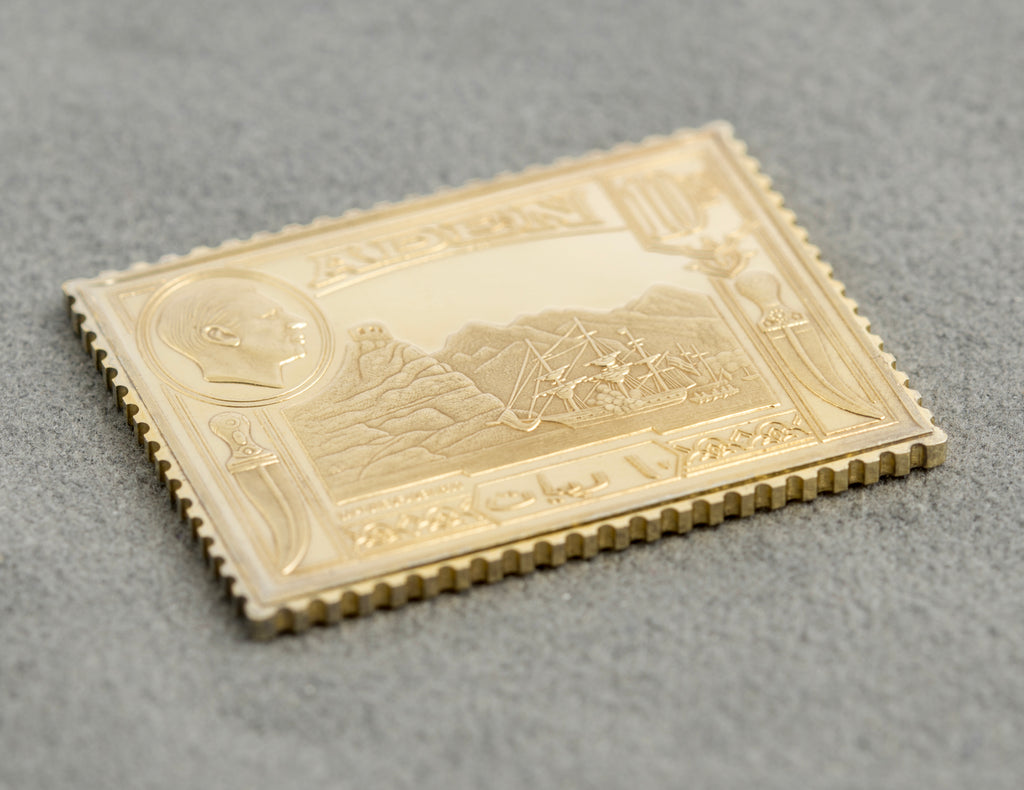Empire Collection Sterling Silver Gilt Stamp Ingot Aden 1839 Hallmarked 1981