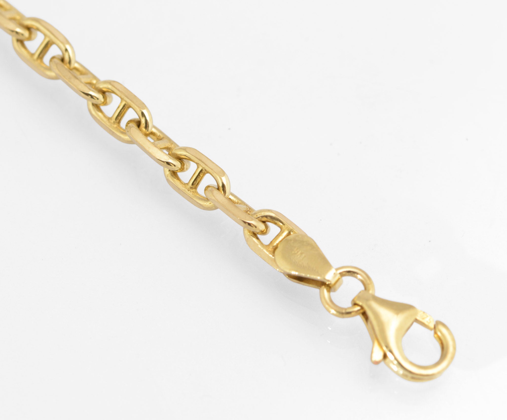 Vintage 9ct Solid Yellow Gold Bracelet Mariner Chain Links London Hallmark (C2787)