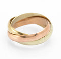 Vintage 9ct Gold Tri Band Wedding Ring Yellow / Rose Gold Hallmark 1990 (C2799)