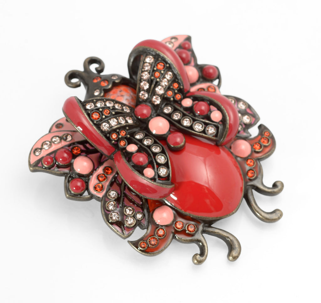 Vintage Joan Rivers Fantasy June Bug Statement Costume Brooch / Pin - Boxed (C2808)