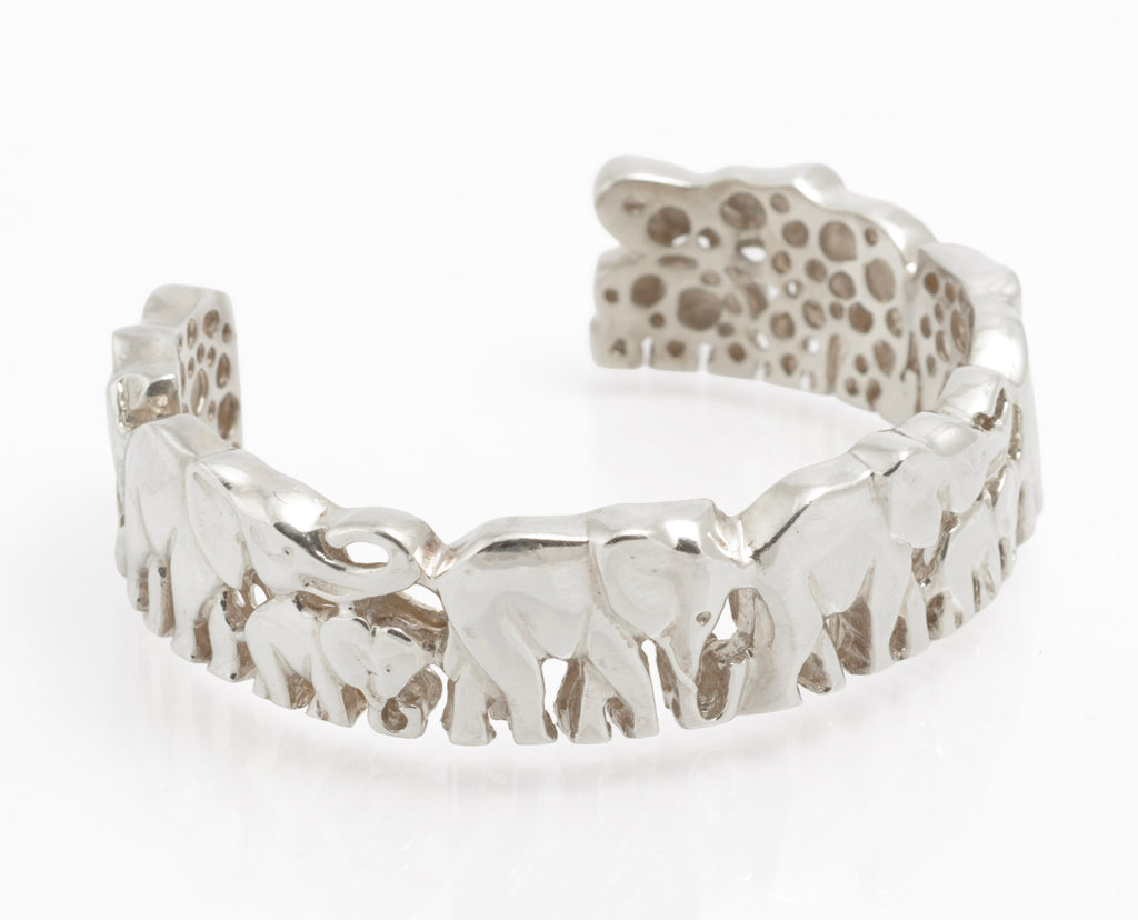 Suarti Sterling Silver Heavy & Chunky Elephant Cuff Bangle Hallmarked 2003 (C2811)