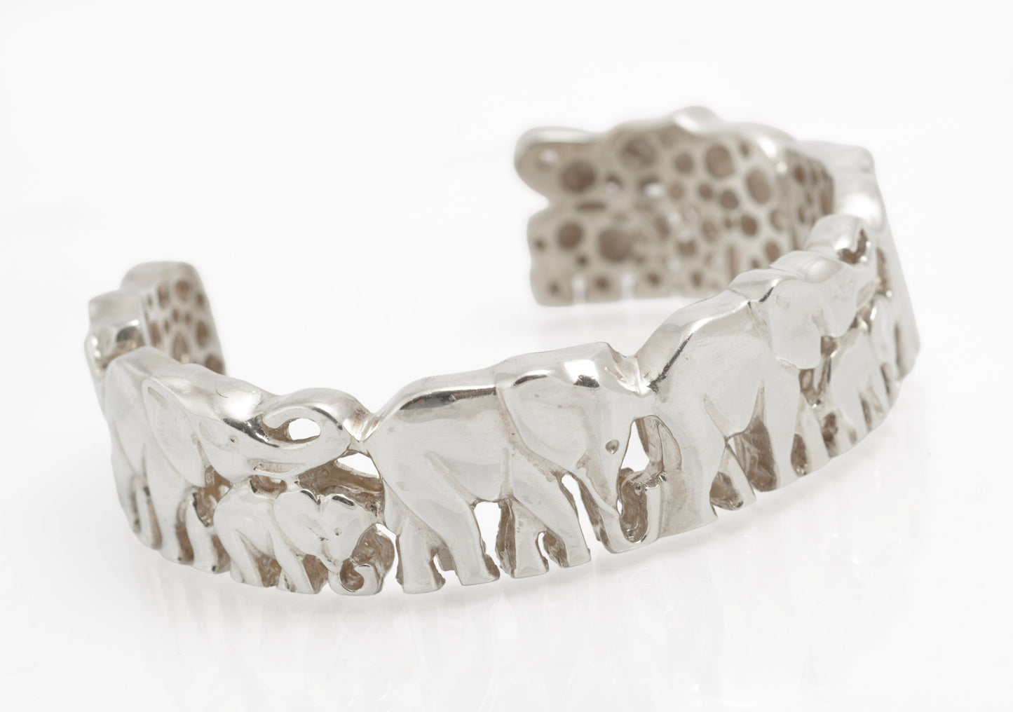 Suarti Sterling Silver Heavy & Chunky Elephant Cuff Bangle Hallmarked 2003 (C2811)