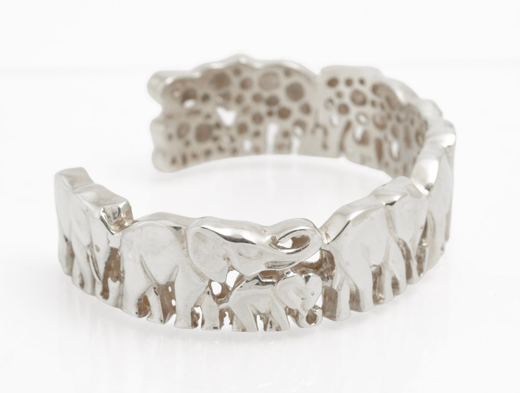 Suarti Sterling Silver Heavy & Chunky Elephant Cuff Bangle Hallmarked 2003 (C2811)