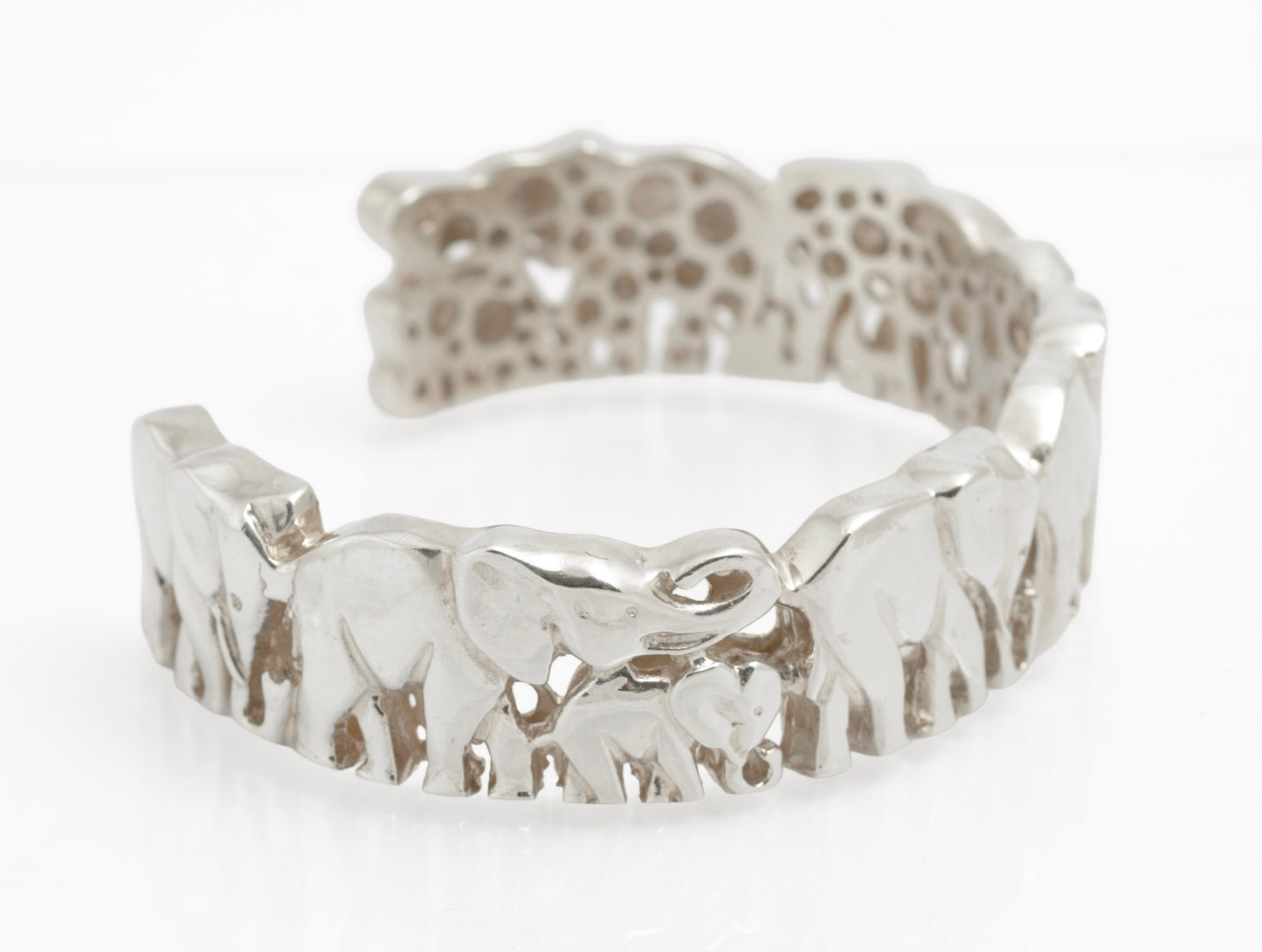 Suarti Sterling Silver Heavy & Chunky Elephant Cuff Bangle Hallmarked 2003 (C2811)