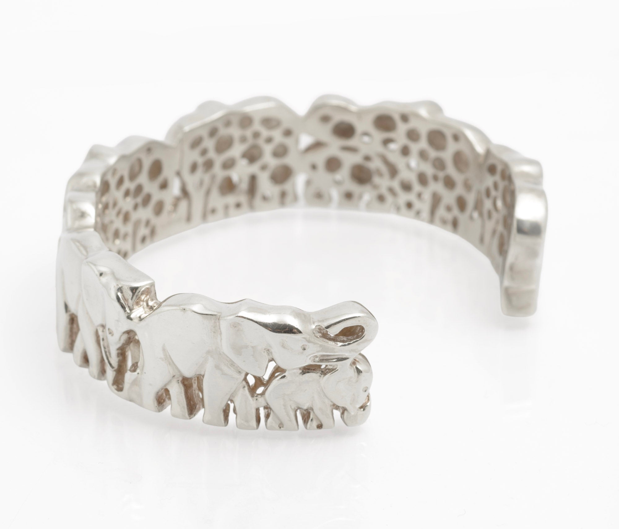 Suarti Sterling Silver Heavy & Chunky Elephant Cuff Bangle Hallmarked 2003 (C2811)