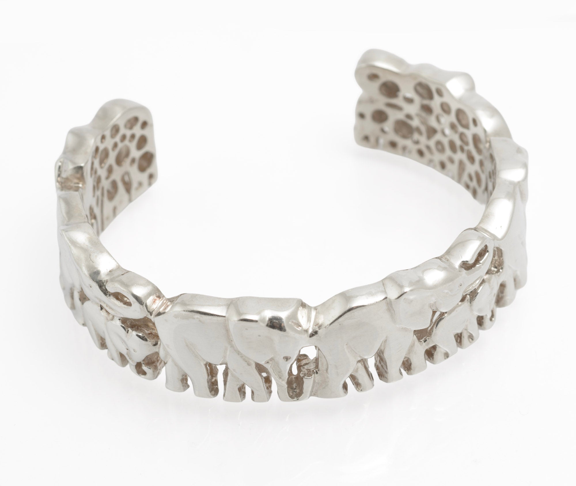 Suarti Sterling Silver Heavy & Chunky Elephant Cuff Bangle Hallmarked 2003 (C2811)