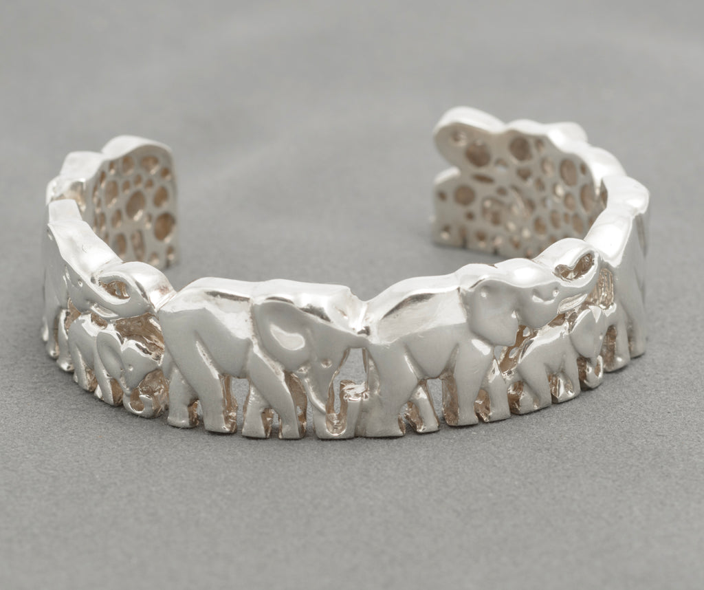 Suarti Sterling Silver Heavy & Chunky Elephant Cuff Bangle Hallmarked 2003 (C2811)