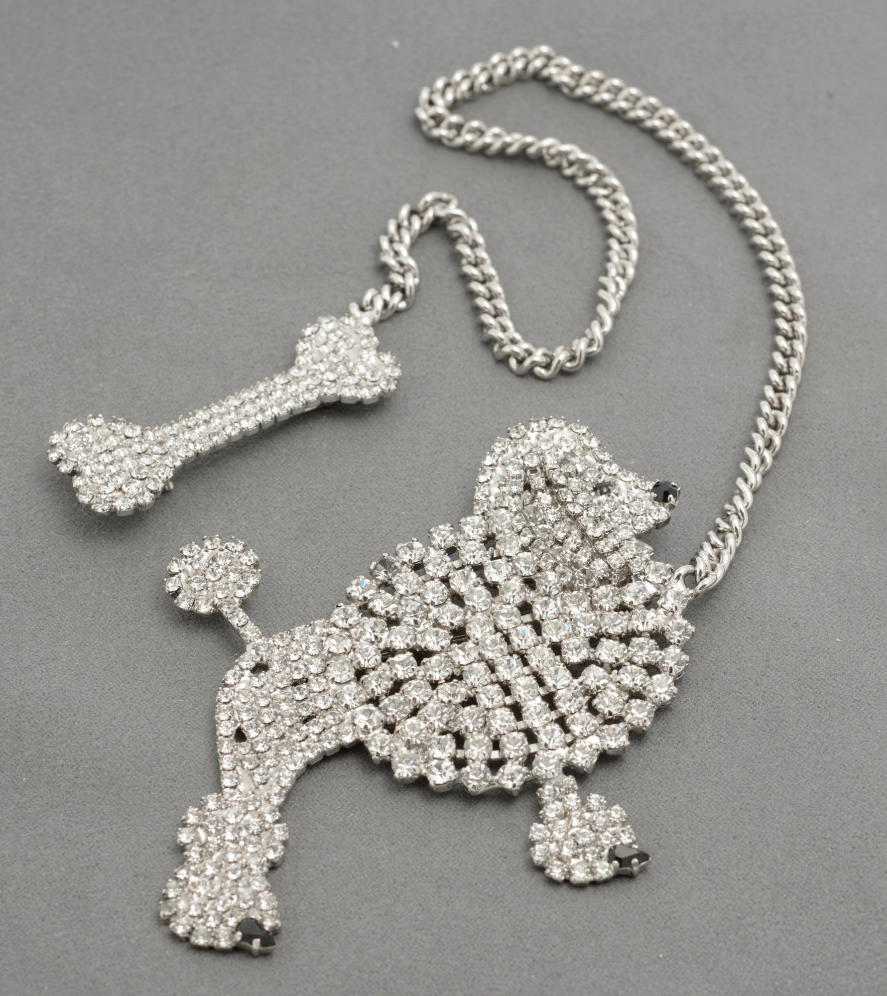 Vintage Monty Don Poodle & Bone Statement Brooch Two Part Piece 1980's (C2812)