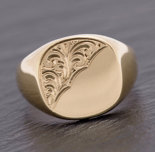 Vintage 9ct Gold High Quality Signet Ring Birmingham Hallmark Size R1/2 (C2820)