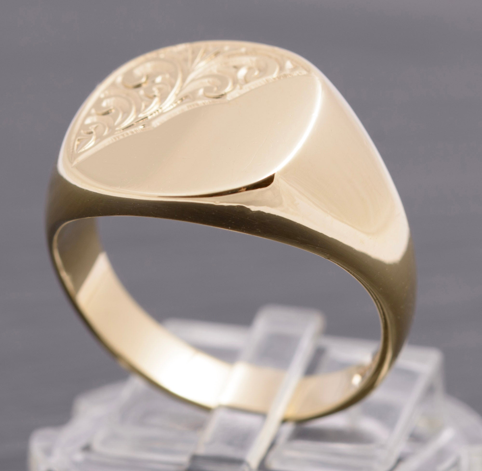 Vintage 9ct Gold High Quality Signet Ring Birmingham Hallmark Size R1/2 (C2820)