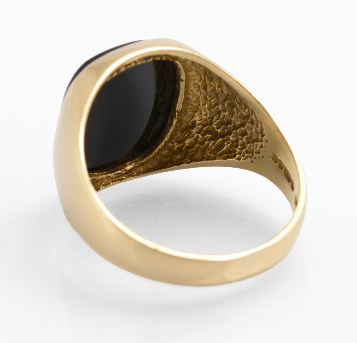 Vintage 9ct Gold & Black Onyx Panel Signet Ring Classic Men's 1970's UK Size U (C2828)